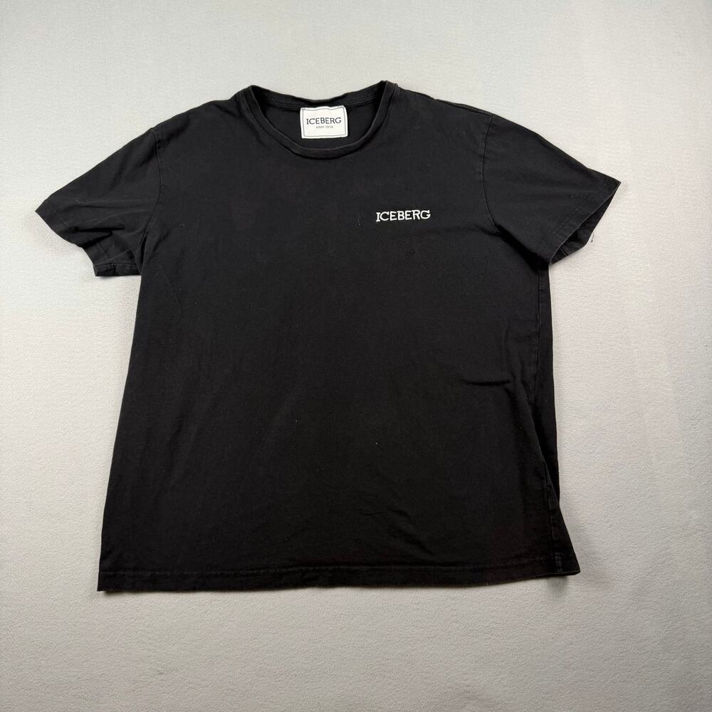Iceberg Since 1974 Logo Graphic Tee Black Cotton